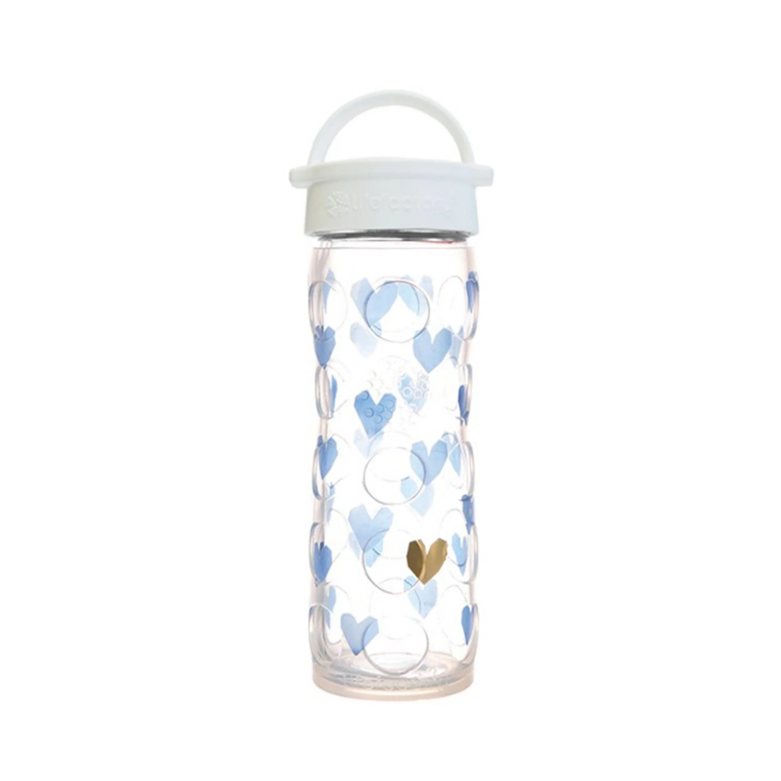 16oz Glass Bottle with Classic Cap and Silicone Sleeve, Hearts