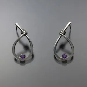 Amethyst Earrings EAR190SMAM Sterling Silver by John Tzelepis Jewelry