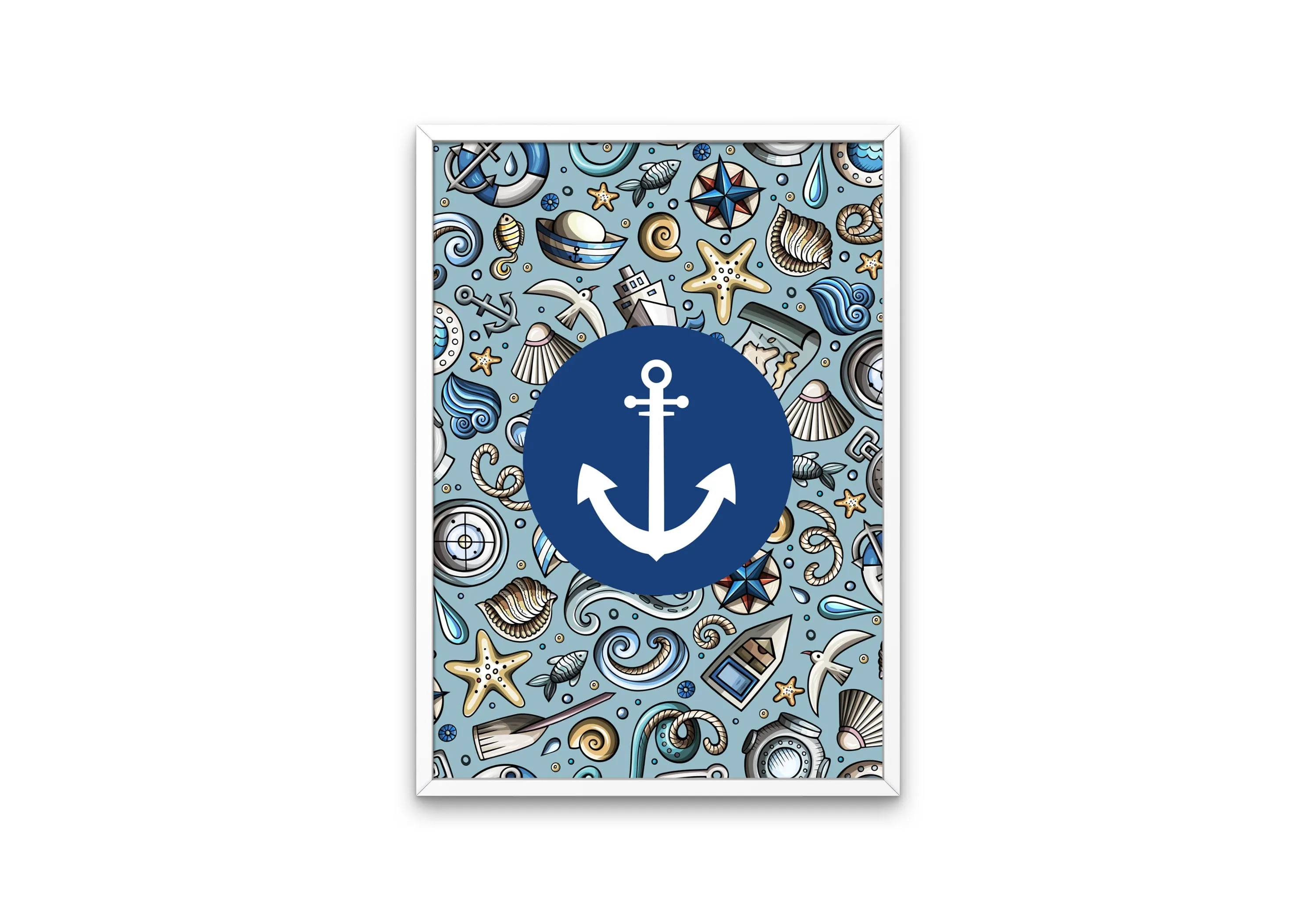 Anchor Wall Décor PRINTABLE WALL ART, Coastal Poster Print, Nautical Wall Art, Beach House Décor, Boho Coastal Decor, Seaside Print, Navy Blue