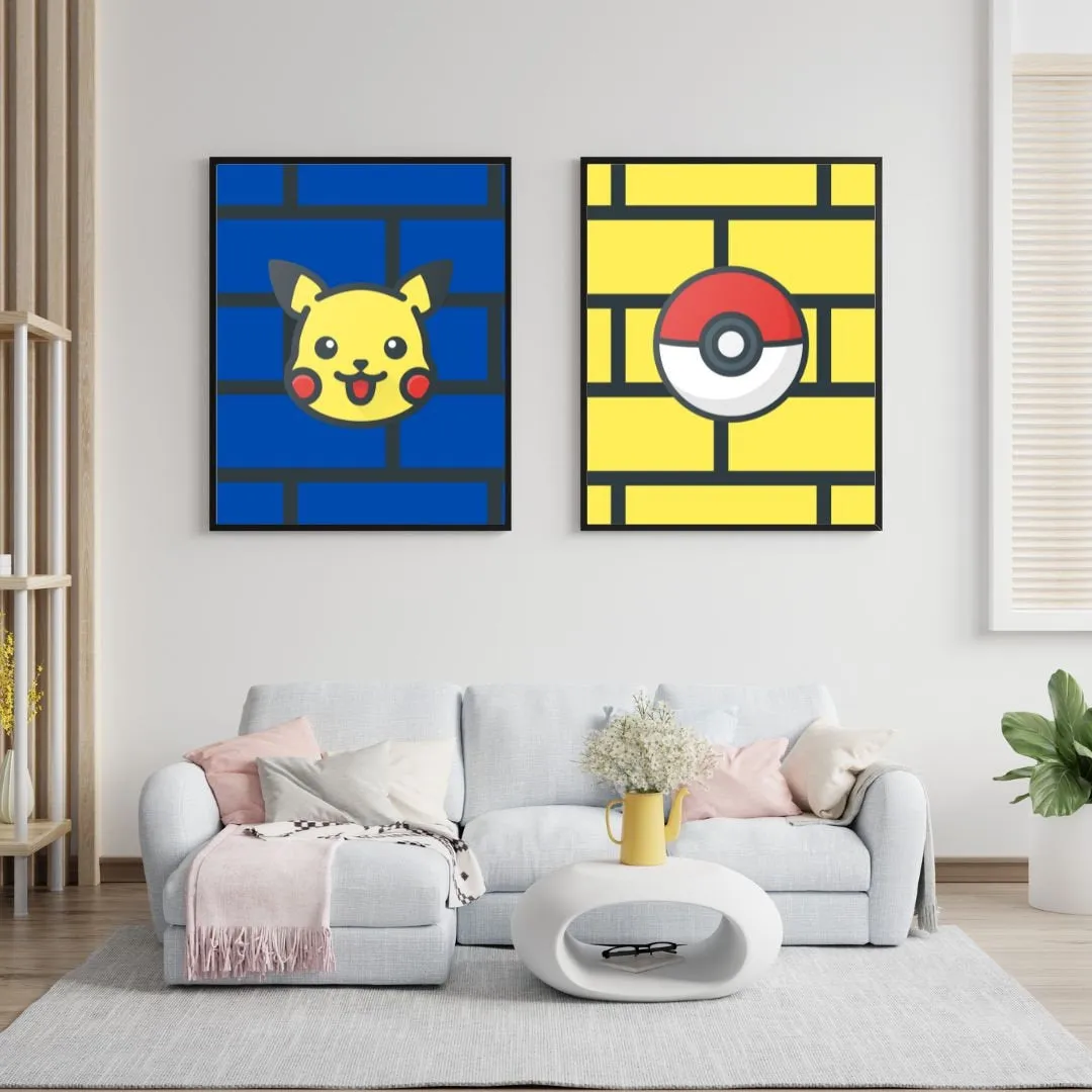 Angry Bird Pokemon Poster Set Of 3 PRINTABLE ART, Gaming Poster, Retro Game Poster, Pokemon Printables, Video Game Posters, Pokemon Go, Pikachu