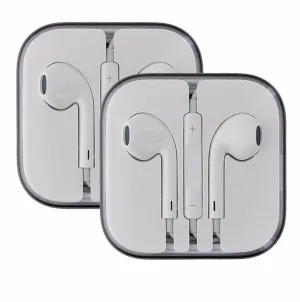 APPLE iPhone 5 6 Plus EarPods Earphones with Remote and Mic *Pack of 2*