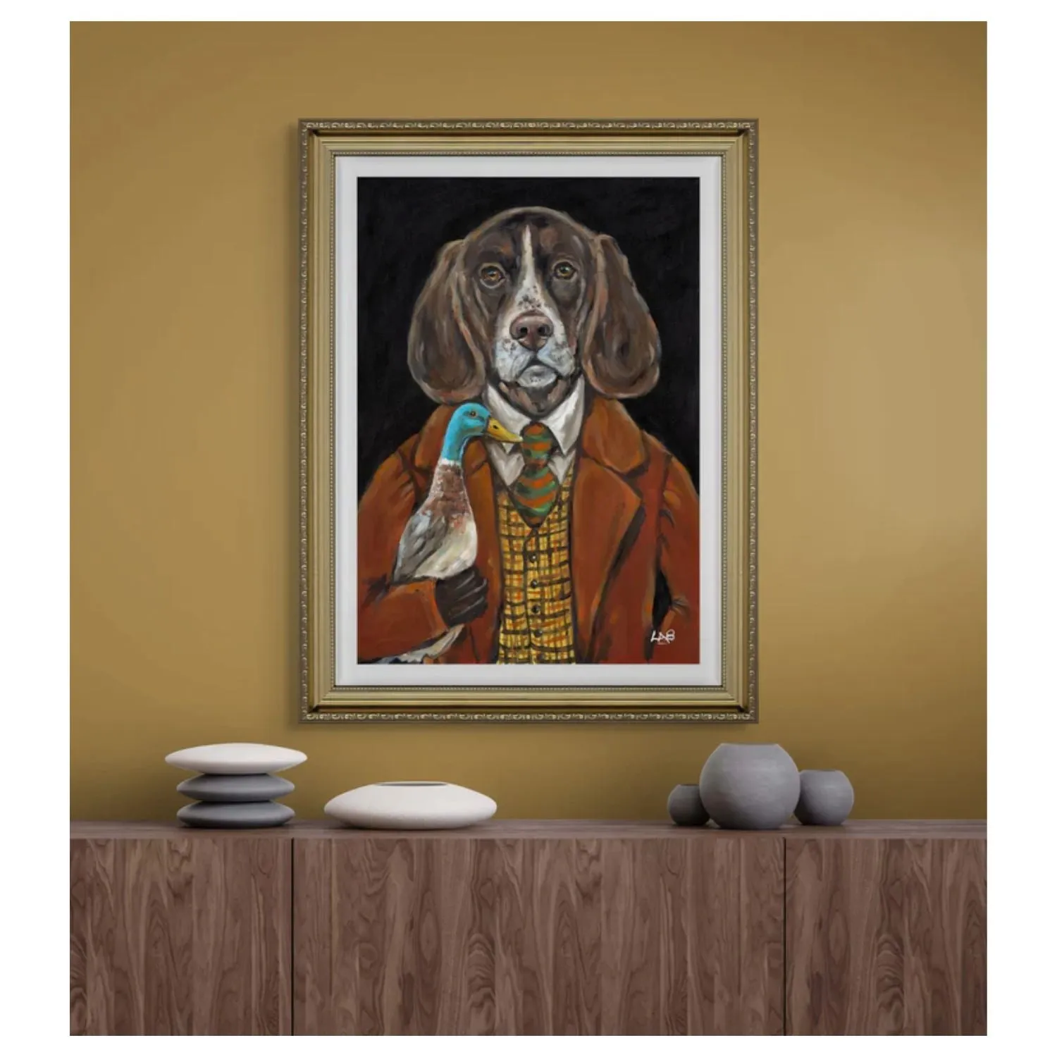 Artko 84cm 'Dog And Duck'  Frame Printed By Louise Brown