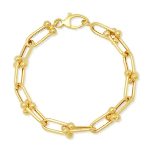 BALL LINK BRACELET, 14kt GOLD