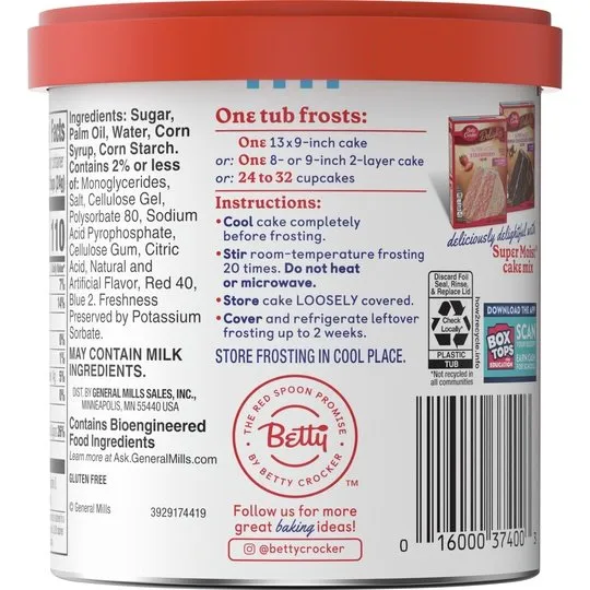 Betty Crocker Gluten Free Whipped Strawberry Mist Frosting, 12 oz.