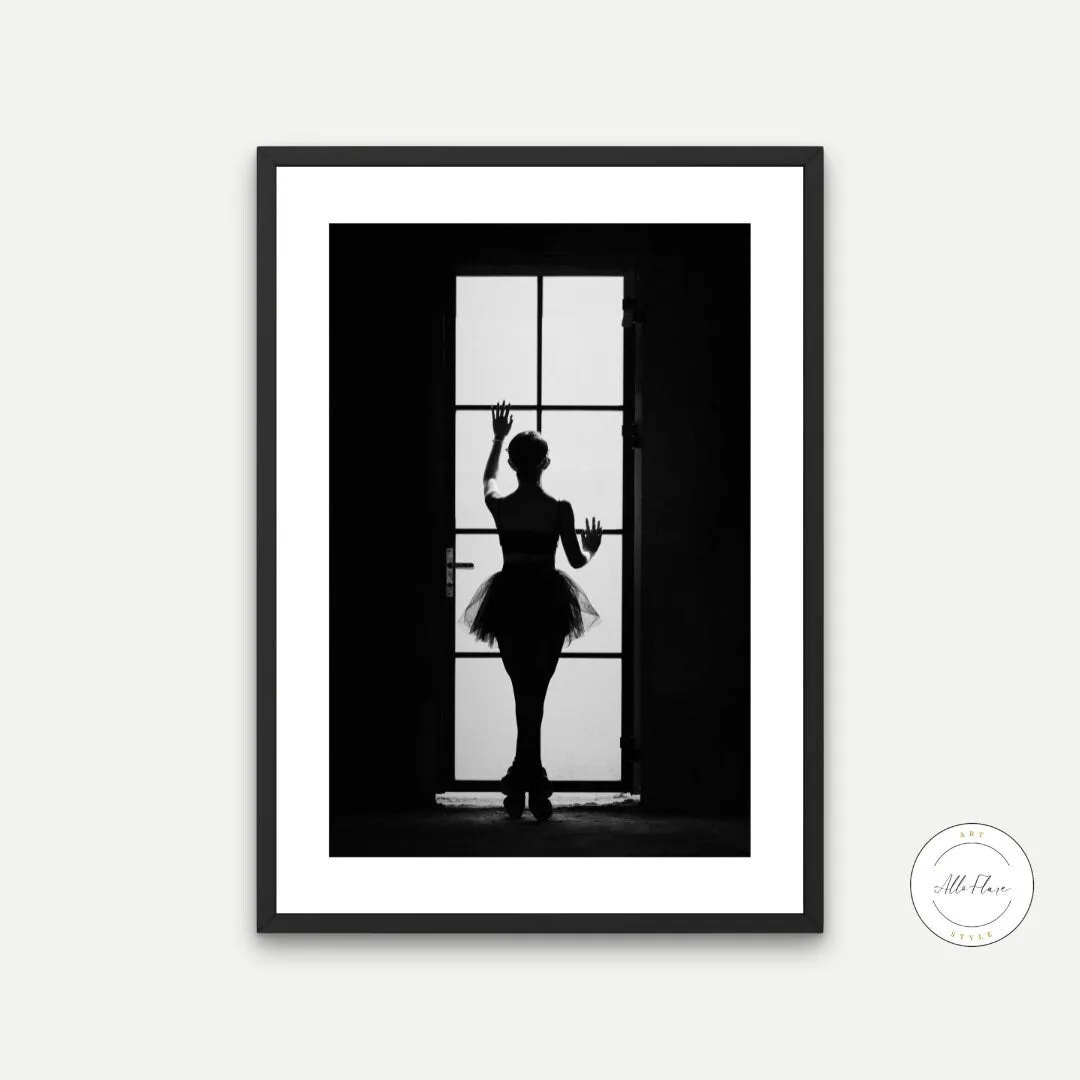 Black And White Ballerina Poster INSTANT DOWNLOAD Art Print, Sports Prints, Ballerina Wall Art, Athlete Poster, Black And White Prints, Ballet Core