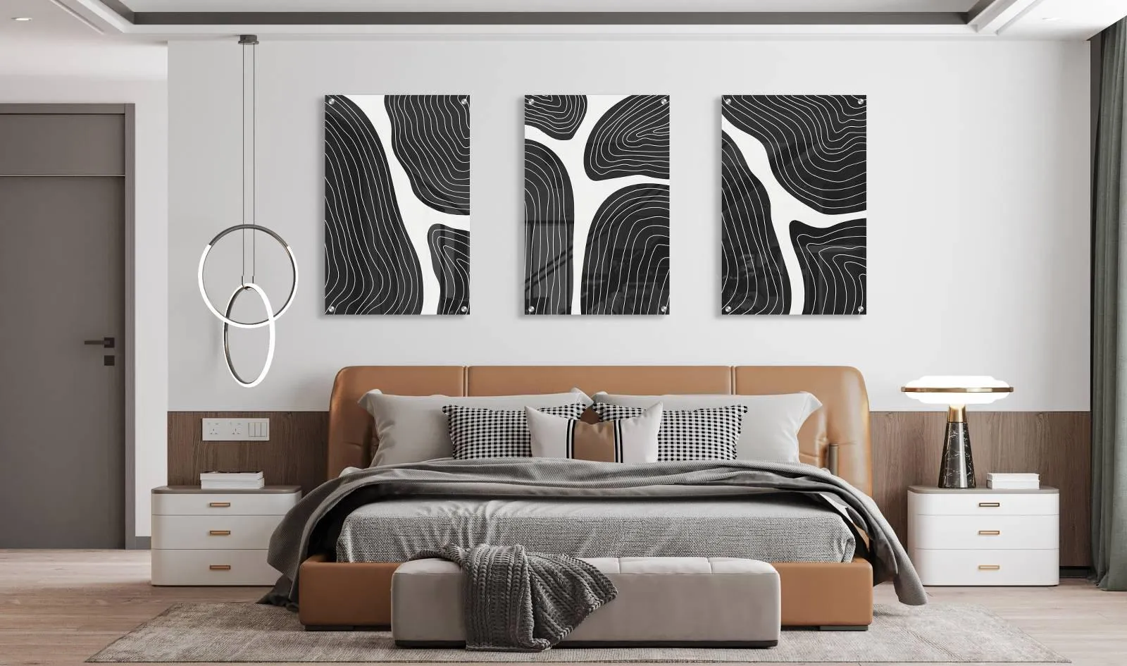 Black and White Pattern Set of 3 Prints Modern Wall Art Modern Artwork