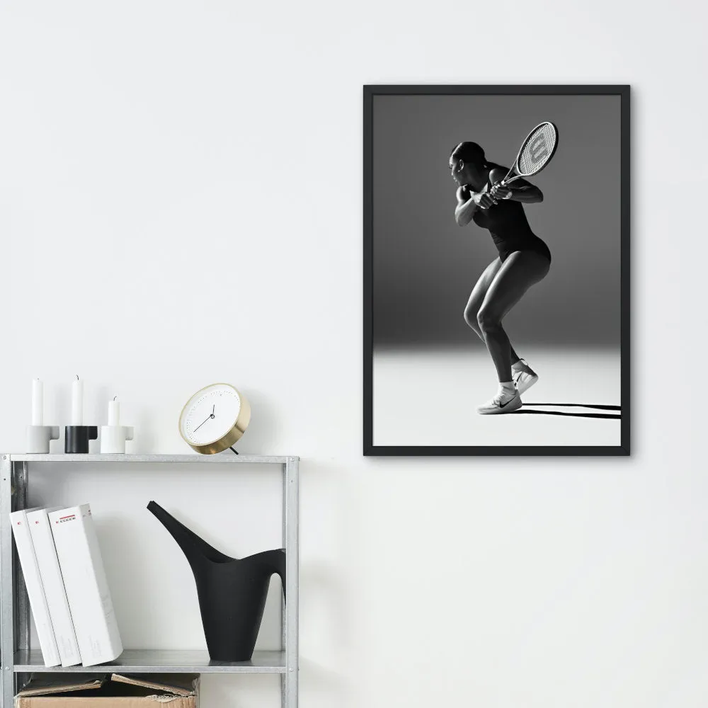 Black And White Serena Williams Poster INSTANT DOWNLOAD Art Print, Sports Prints, Hypebeast, Athlete Poster, Gym Poster, Black & White Tennis Poster