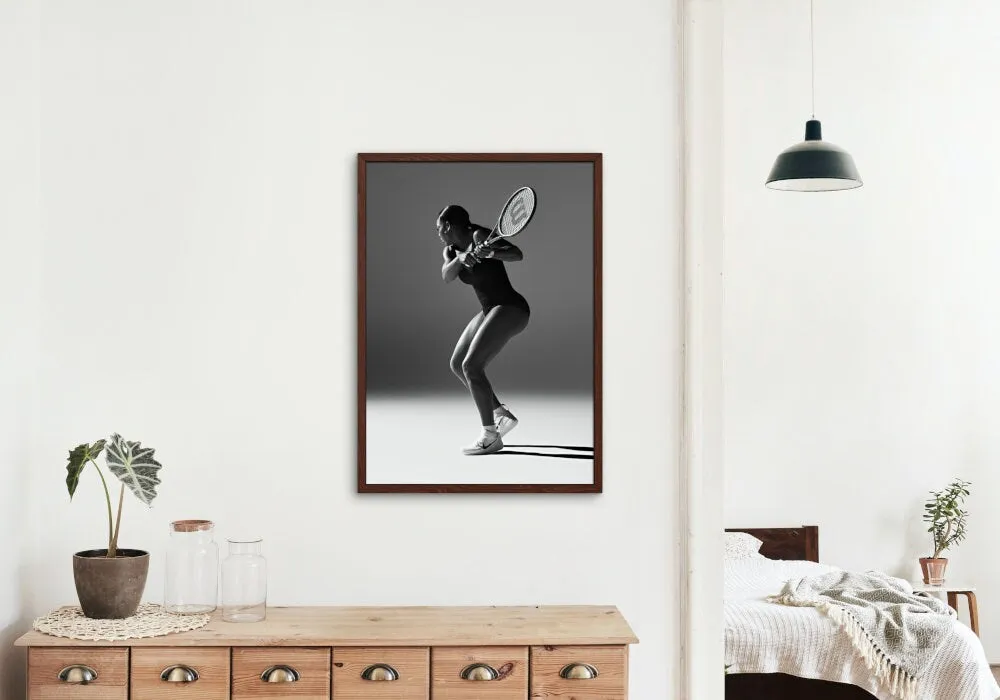 Black And White Serena Williams Poster INSTANT DOWNLOAD Art Print, Sports Prints, Hypebeast, Athlete Poster, Gym Poster, Black & White Tennis Poster