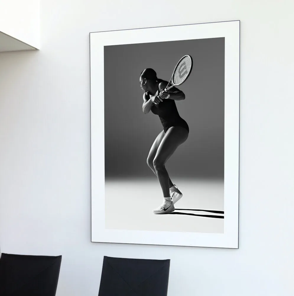 Black And White Serena Williams Poster INSTANT DOWNLOAD Art Print, Sports Prints, Hypebeast, Athlete Poster, Gym Poster, Black & White Tennis Poster