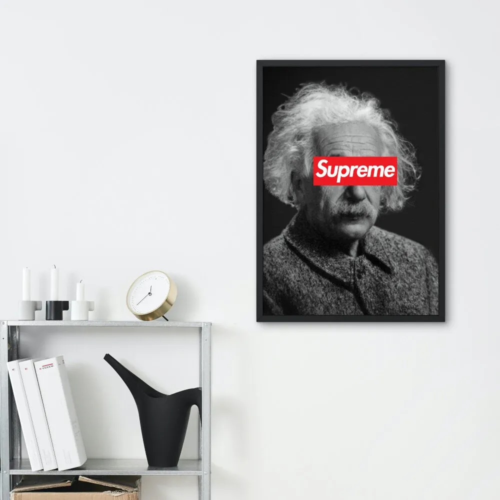 Black And White Supreme X Einstein Altered Art Poster PRINTABLE ART Hypebeast Decor, Streetwear Art, Modern Wall Art, Pop Culture Wall Art