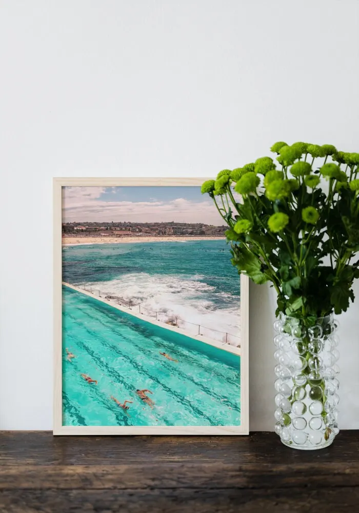 Bondi Beach Poster INSTANT DOWNLOAD Art Prints, One Piece Wall Art, Bondi Beach, Coastal Print, Surfing Poster, Aerial Beach Print, Sydney Australia