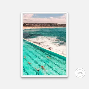 Bondi Beach Poster INSTANT DOWNLOAD Art Prints, One Piece Wall Art, Bondi Beach, Coastal Print, Surfing Poster, Aerial Beach Print, Sydney Australia