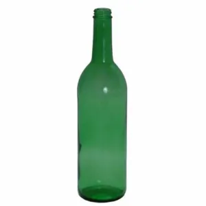 Bordeaux Wine Bottles - 750 ml, Screw Top, Green - Case of 12