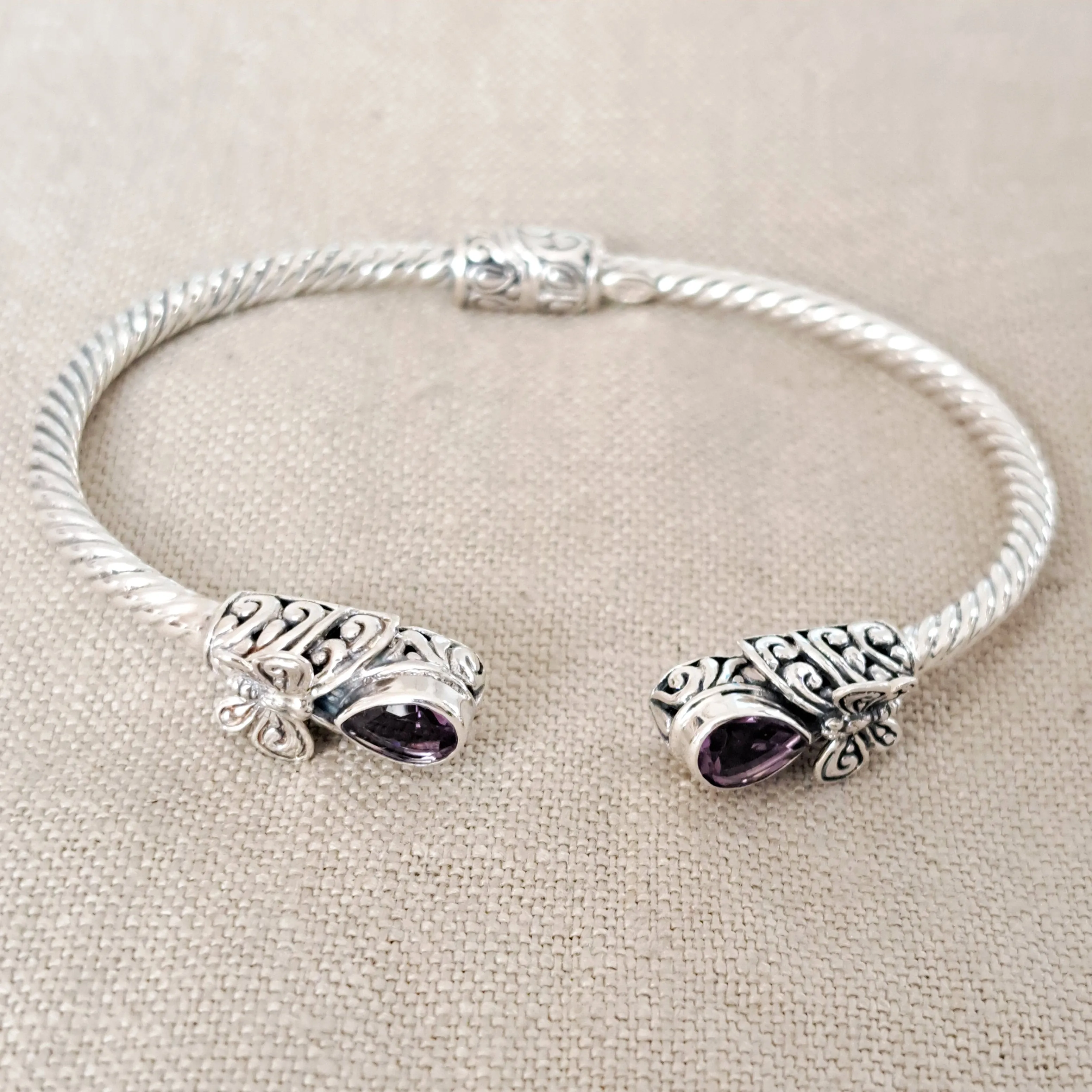 Butterfly .925 Sterling Silver Gemstone Bracelet from Bali