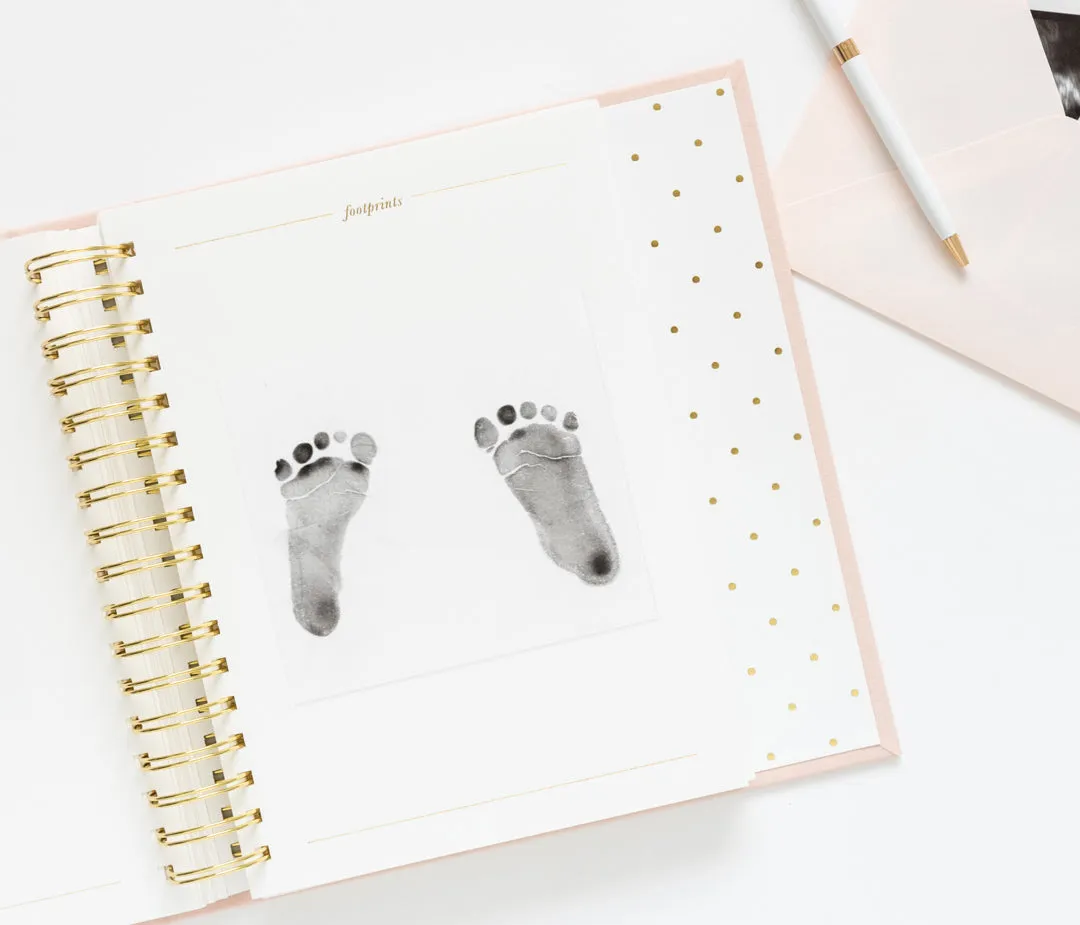 Cream and Black Pindot Baby Book