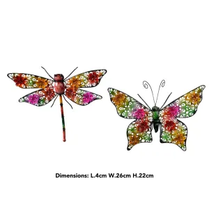 Decoris 26cm Iron Insect Outdoor Wall Art (Choice of 2)