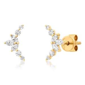 DIAMOND ANGEL WINGS STUDS, 14kt GOLD