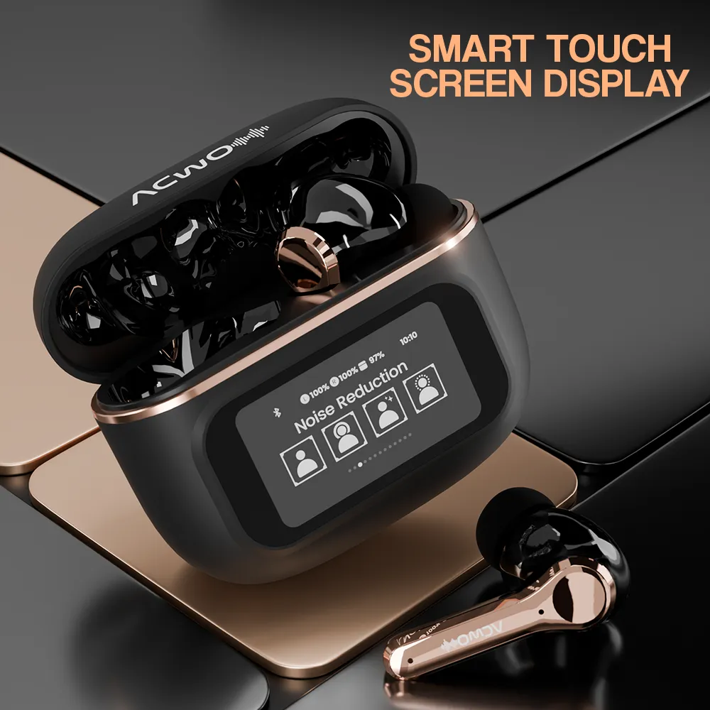 DwOTS Touch - Smart Touch Screen Display White TWS Earbuds