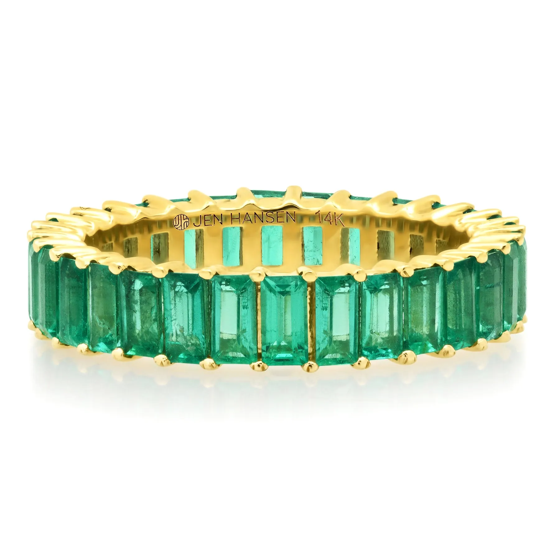 EMERALD ETERNITY RING, 14KT GOLD