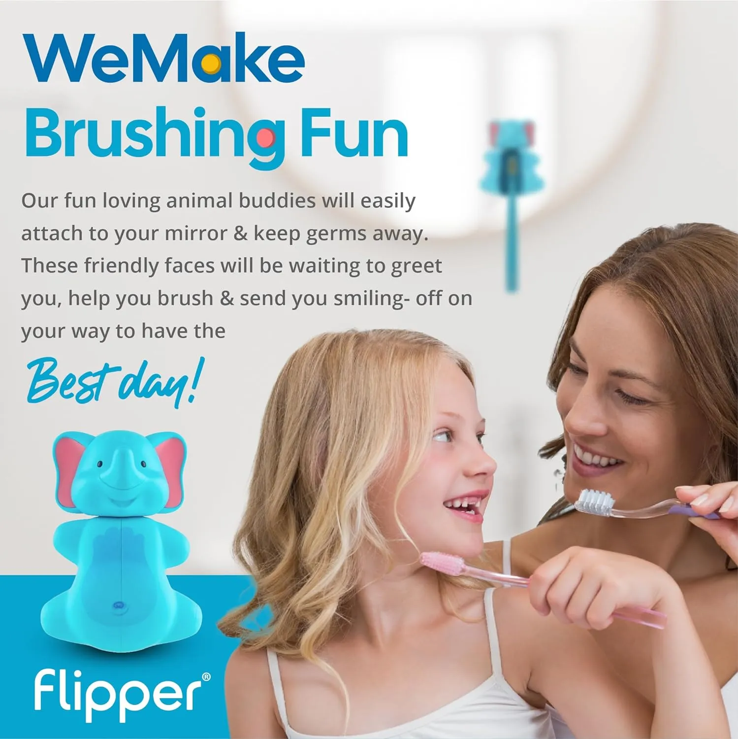 Flipper Toothbrush Cover & Toothbrush Flp Fun Animal Combo Pack / Penguin