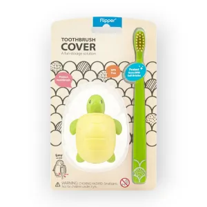 Flipper Toothbrush Cover & Toothbrush Flp Fun Animal Combo Pack / Turtle