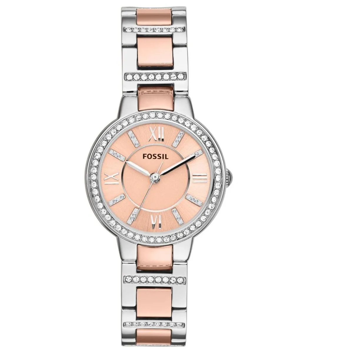 Fossil Women's Virginia Stainless Steel Crystal-Accented Dress Quartz Watch ES3405