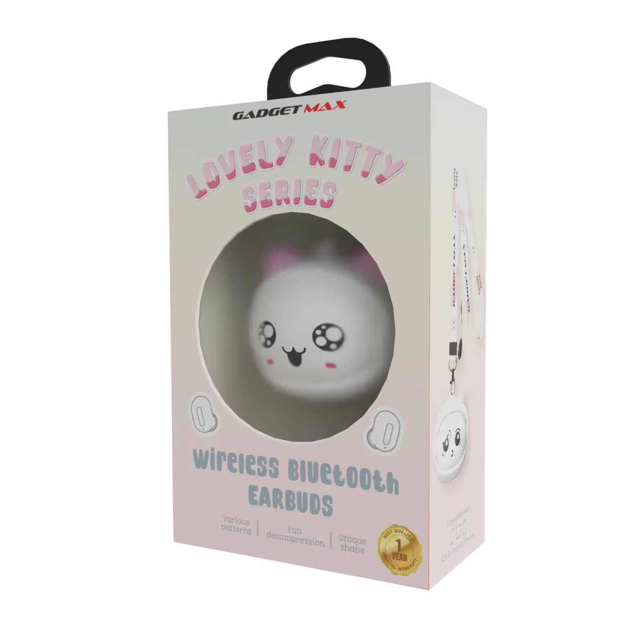 GADGET MAX GM33 LOVELY KITTY SERIES TWS Earbuds (V5.0) - GREY