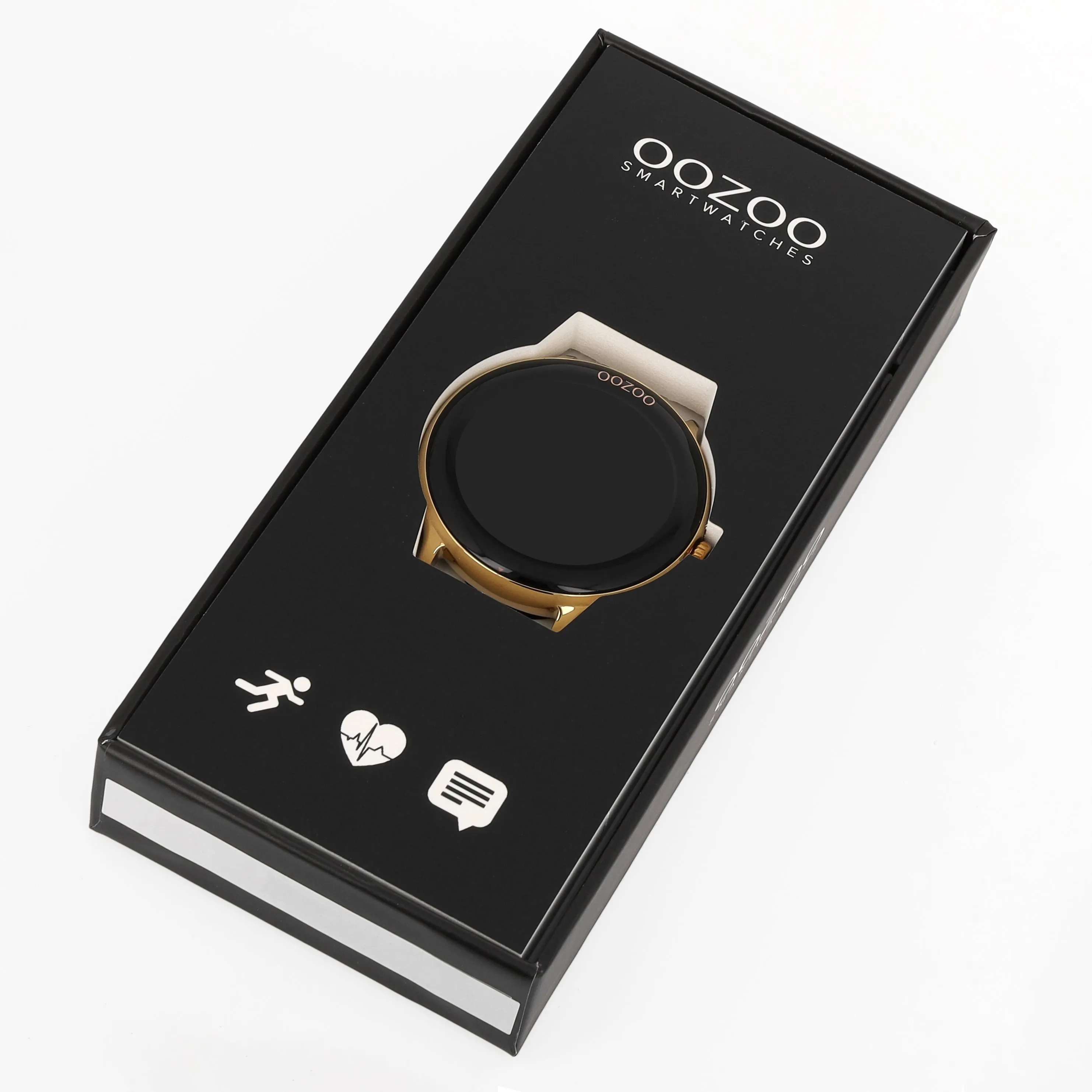 Gold coloured OOZOO smartwatch with gold coloured metal mesh bracelet - Q00136