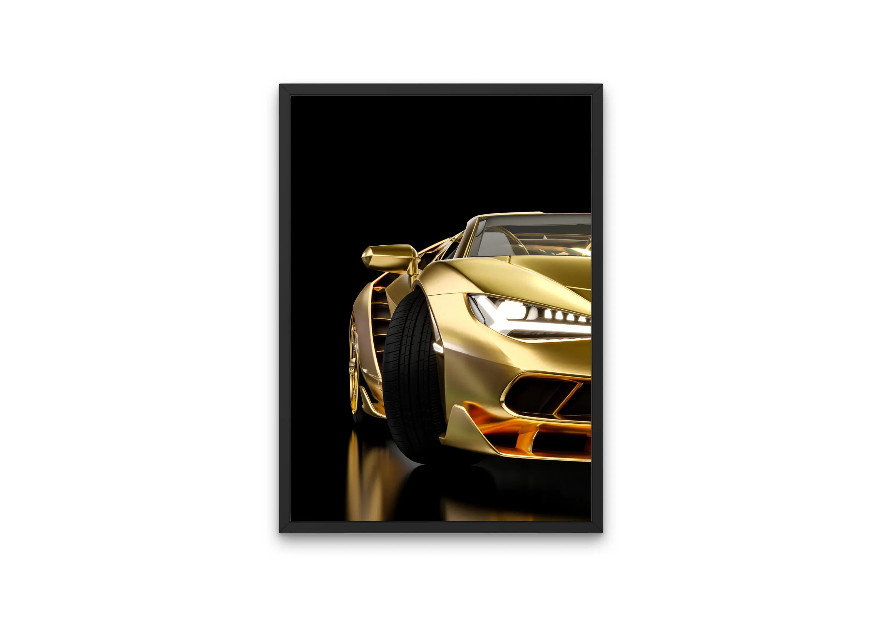 Golden Luxury Car Wall Art PRINTABLE WALL ART, Racing Luxury Sports Car, Luxury Fashion Wall Art, Car Photo, Glam Automotive Décor