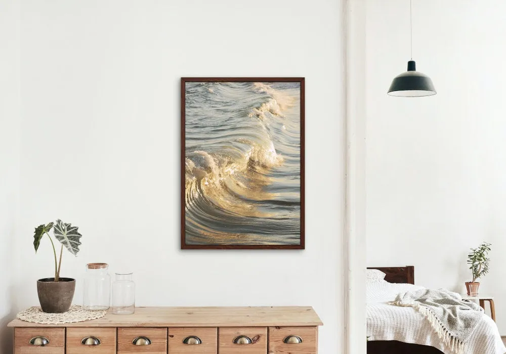 Golden Wave Poster PRINTABLE WALL ART, Modern Coastal Decor, Outer Banks Art, Beachy Wall Art, Golden Wall Art Aesthetic, Serene Wall Art Luxury