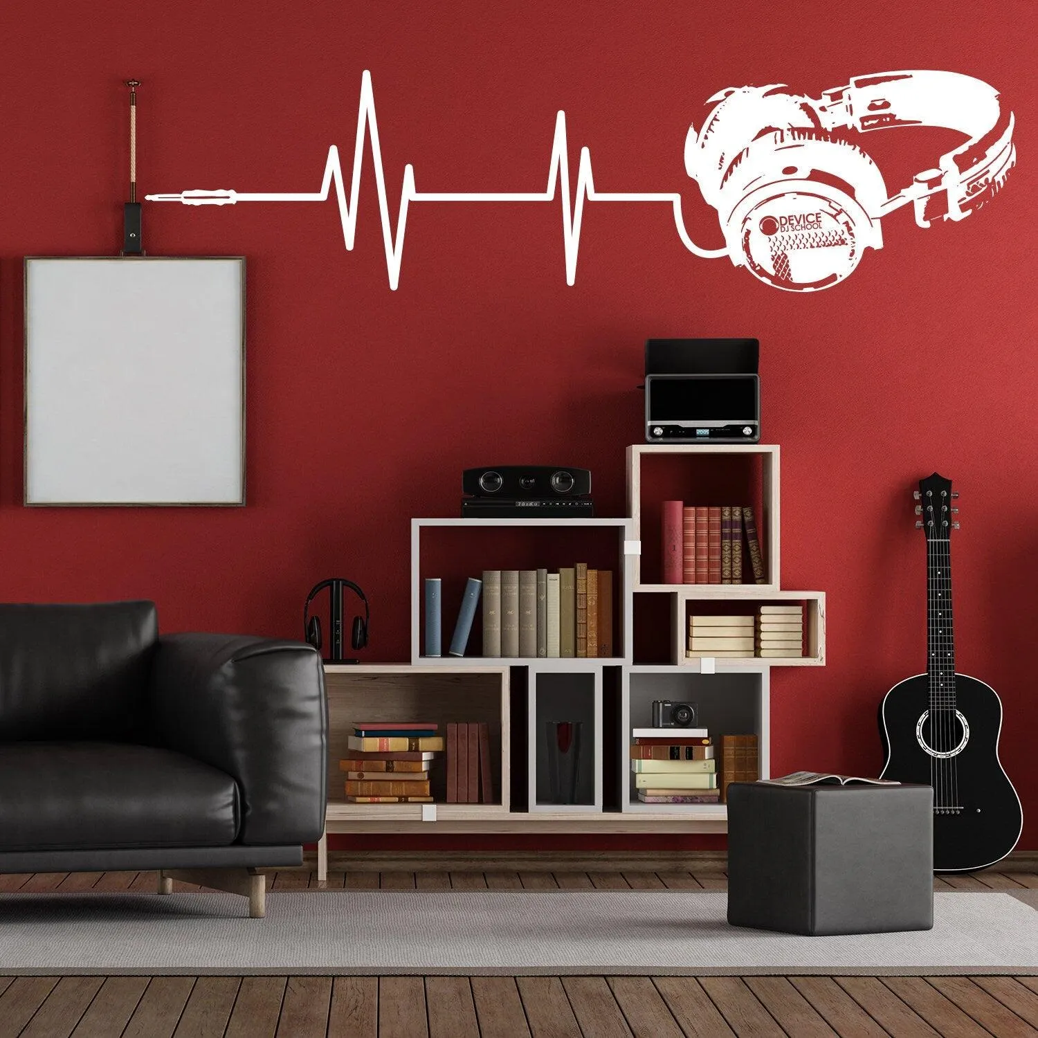 Headphone Vinyl Wall Sticker - Music Art Dj Diecut Weatherproof Decal