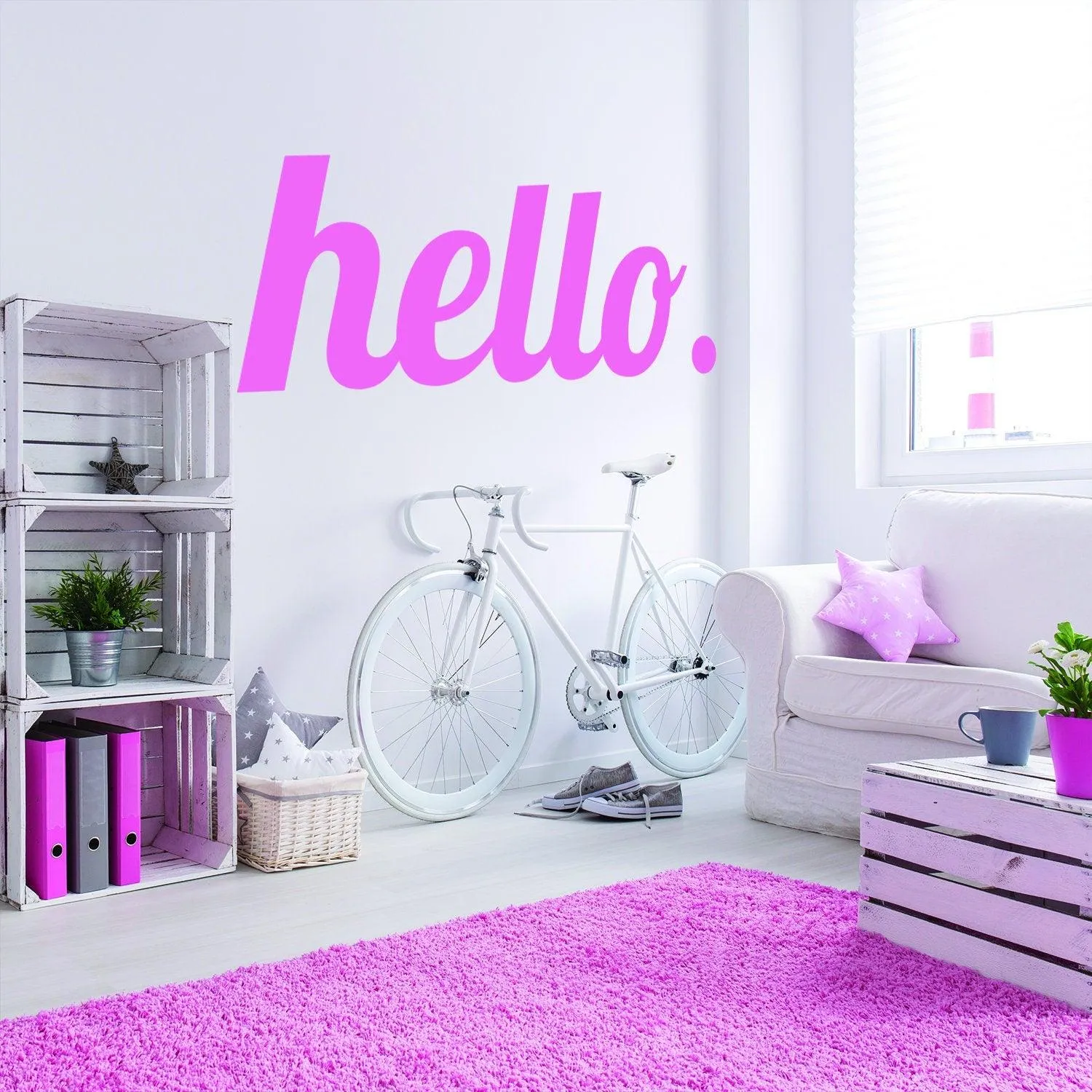 Hello Vinyl Sticker - Welcome Front Wall Text Art Decal