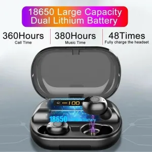 HiFi Waterproof Touch Control Headset - Bluetooth 5.0 Earphones Wireless Earbuds With Power Box for Swimmers Sports/Games