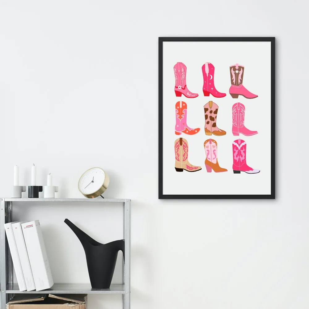 Keep Calm And Cowgirl On Set Of 2 PRINTABLE WALL ART, Light Pink Wall Art, Western Wall Art, Academia Aesthetic, Pink Boots, Cowgirl Poster