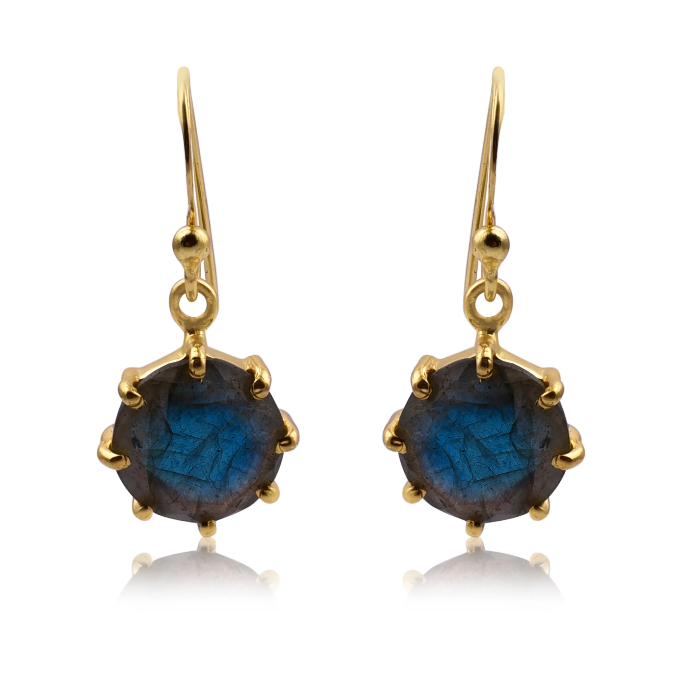 Labradorite Gold Dangles