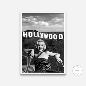 Marilyn Monroe Wall Art PRINTABLE WALL ART, Marilyn Monroe Photo, Vintage Black And White Photo, Old Hollywood, Glam Wall Art, Fashion Poster