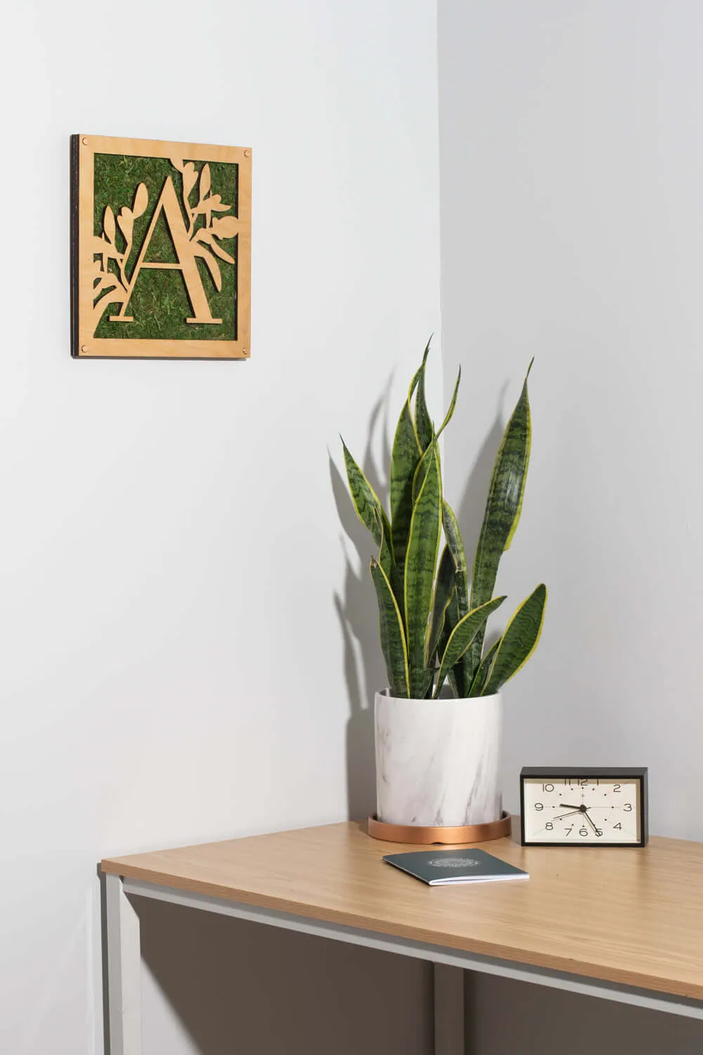 Monogrammed Moss Frame - Wooden Botanical Wall Art Letter "P"