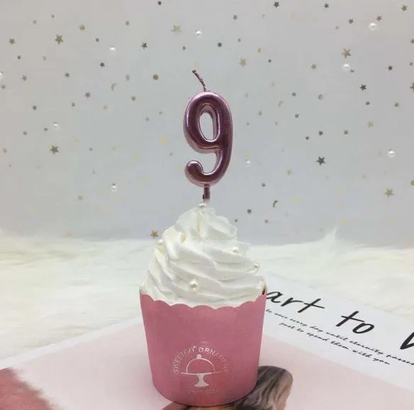 Numeric Candle Topper Rose Pink