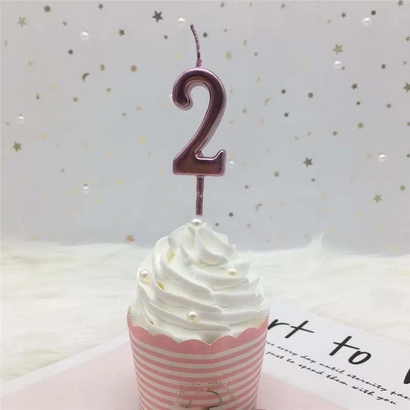 Numeric Candle Topper Rose Pink