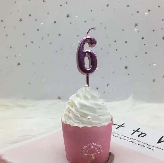 Numeric Candle Topper Rose Pink