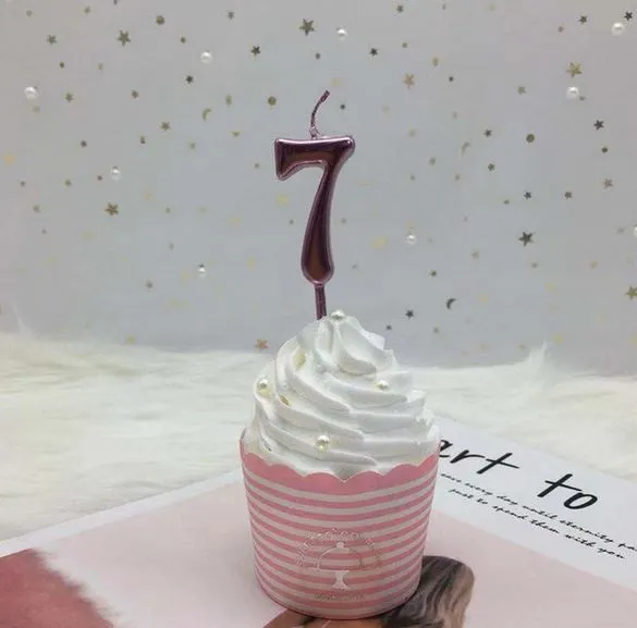 Numeric Candle Topper Rose Pink