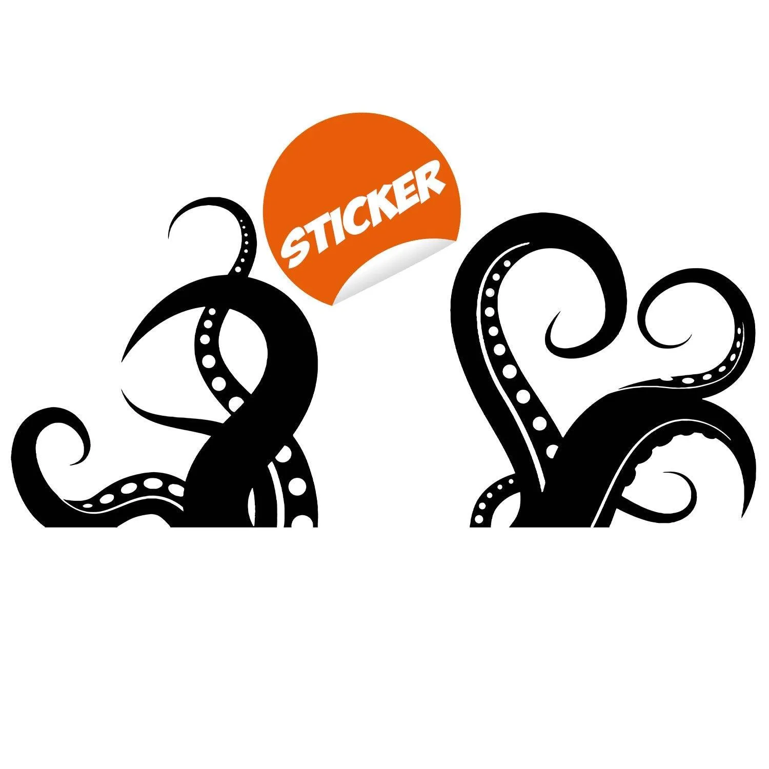 Octopus Tentacles Vinyl Wall Art Sticker - Bathroom Ocean Sea Creature Decor Die Cut Decal