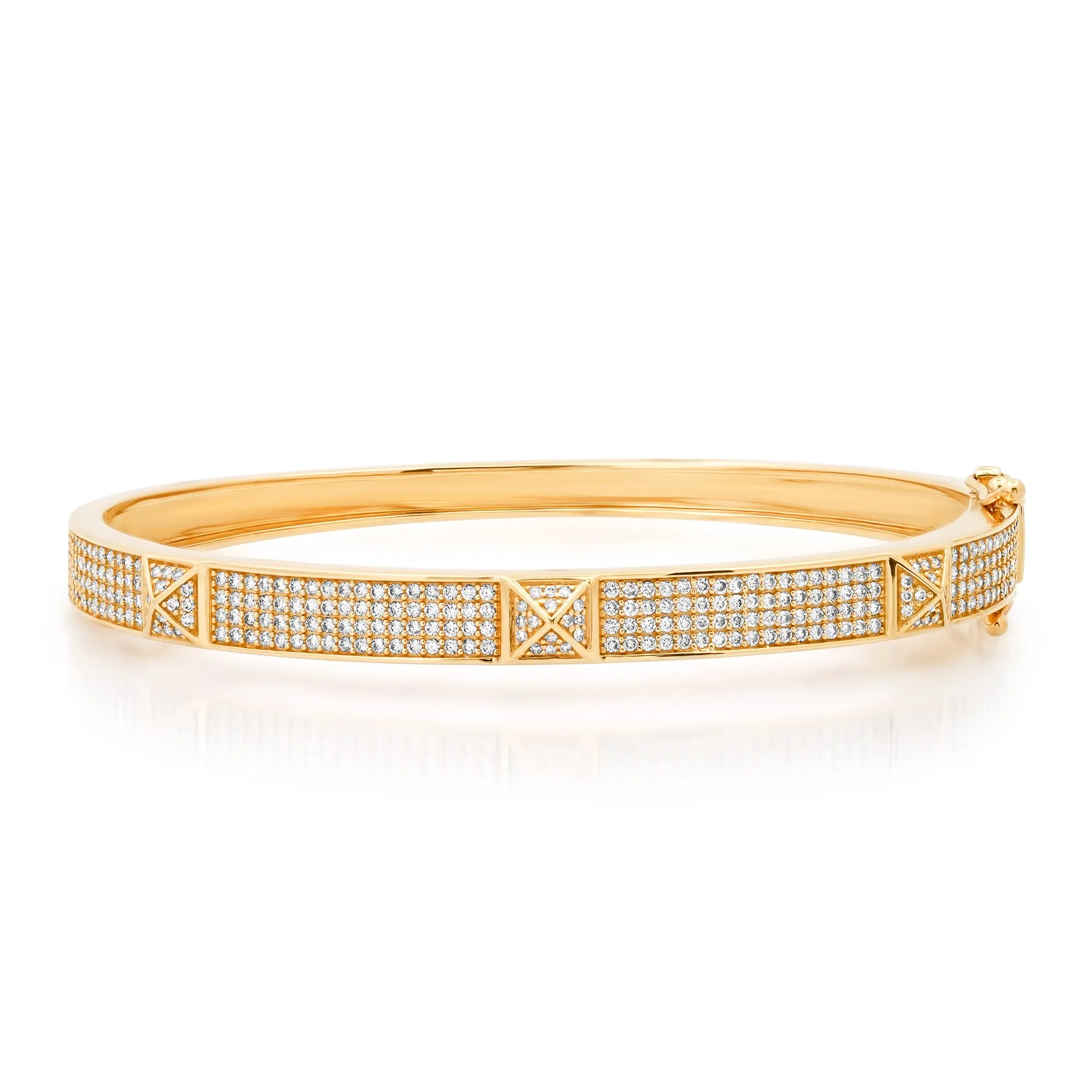 PAVE STUDS BANGLE, 14kt GOLD