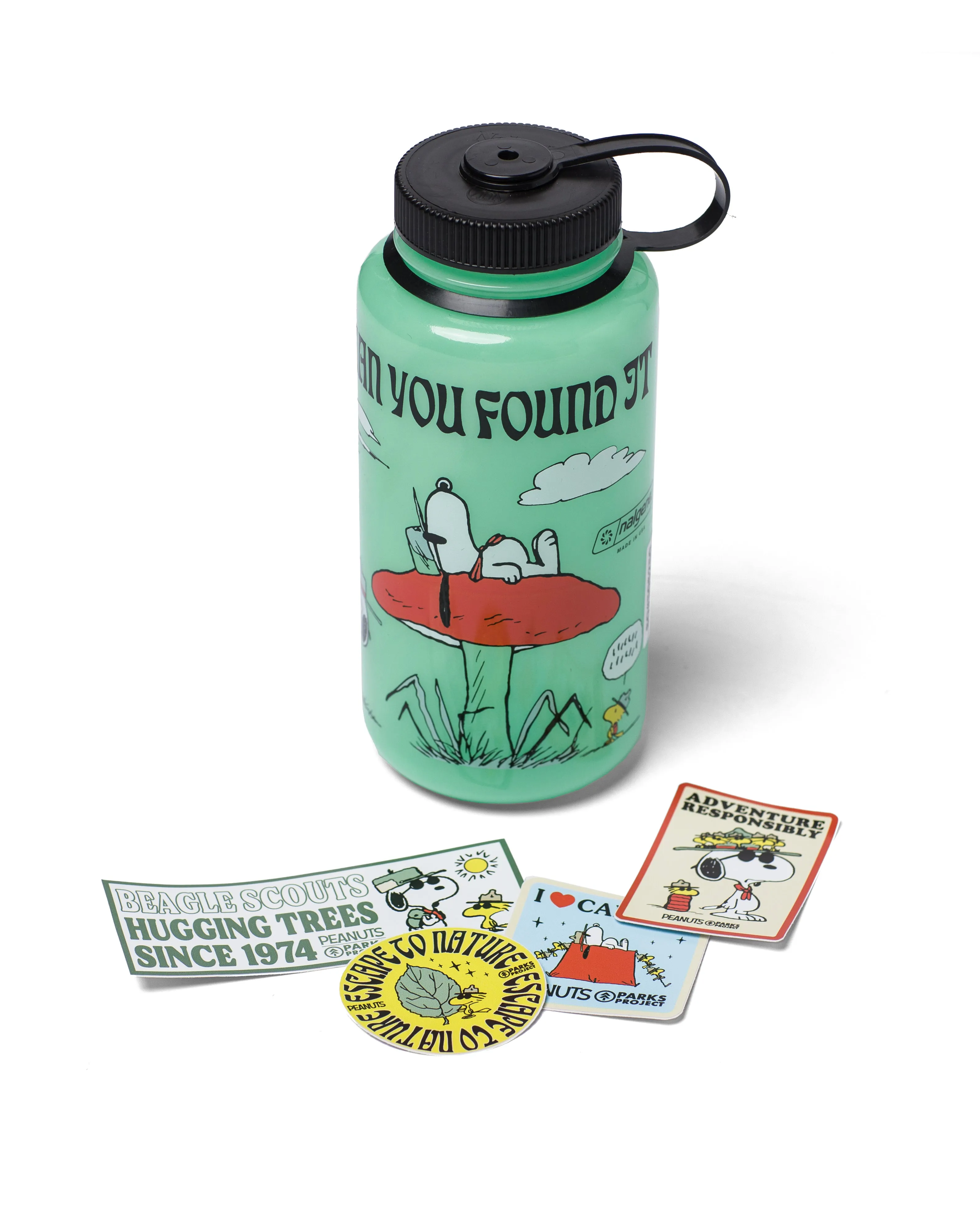 Peanuts x Parks Project Recycled Water Bottle and Sticker Pack