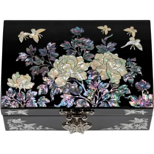 Peony Small Jewelry Box - Black