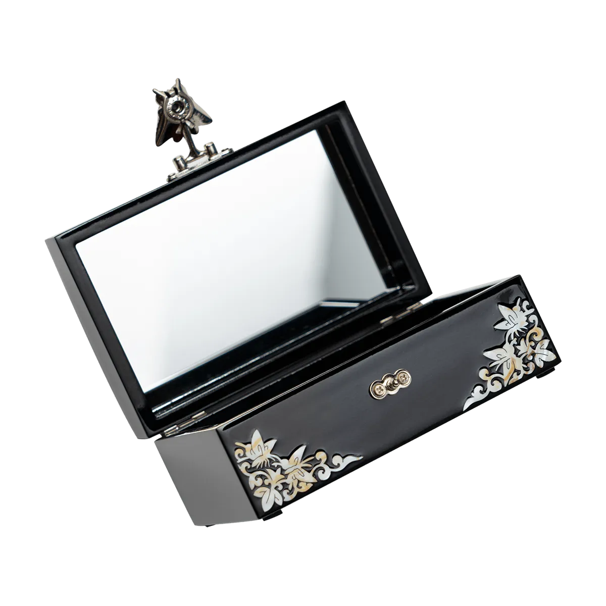 Peony Small Jewelry Box - Black