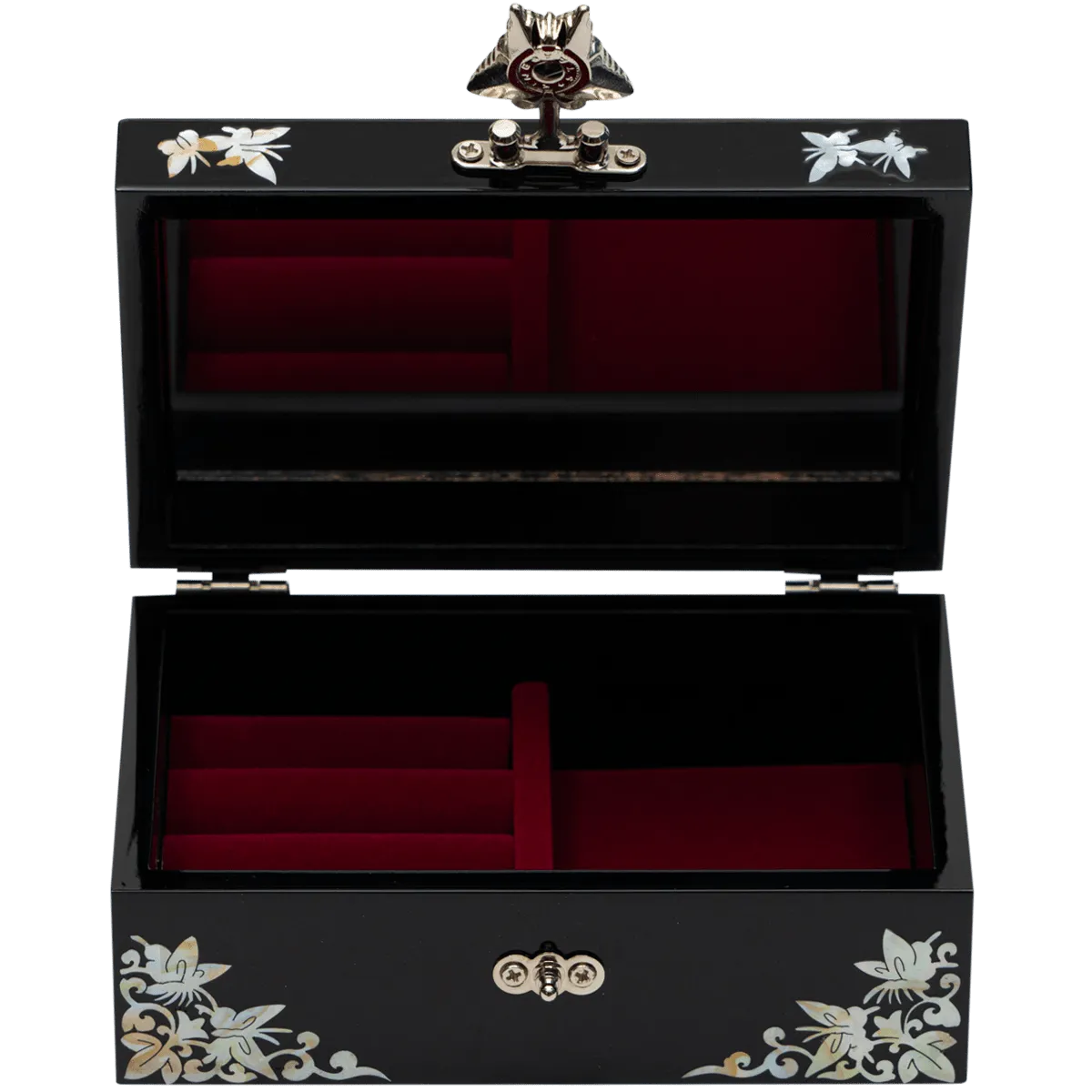 Peony Small Jewelry Box - Black