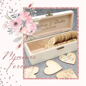 Personalized Wedding Box Keepsake Sign In Alternative Wish Drop Box with Hearts