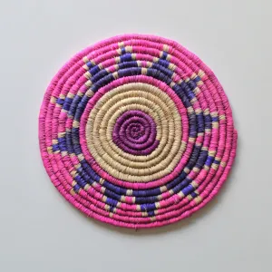 Pink plate, Wall Decor, Kitchen trivet, Mandala decoration