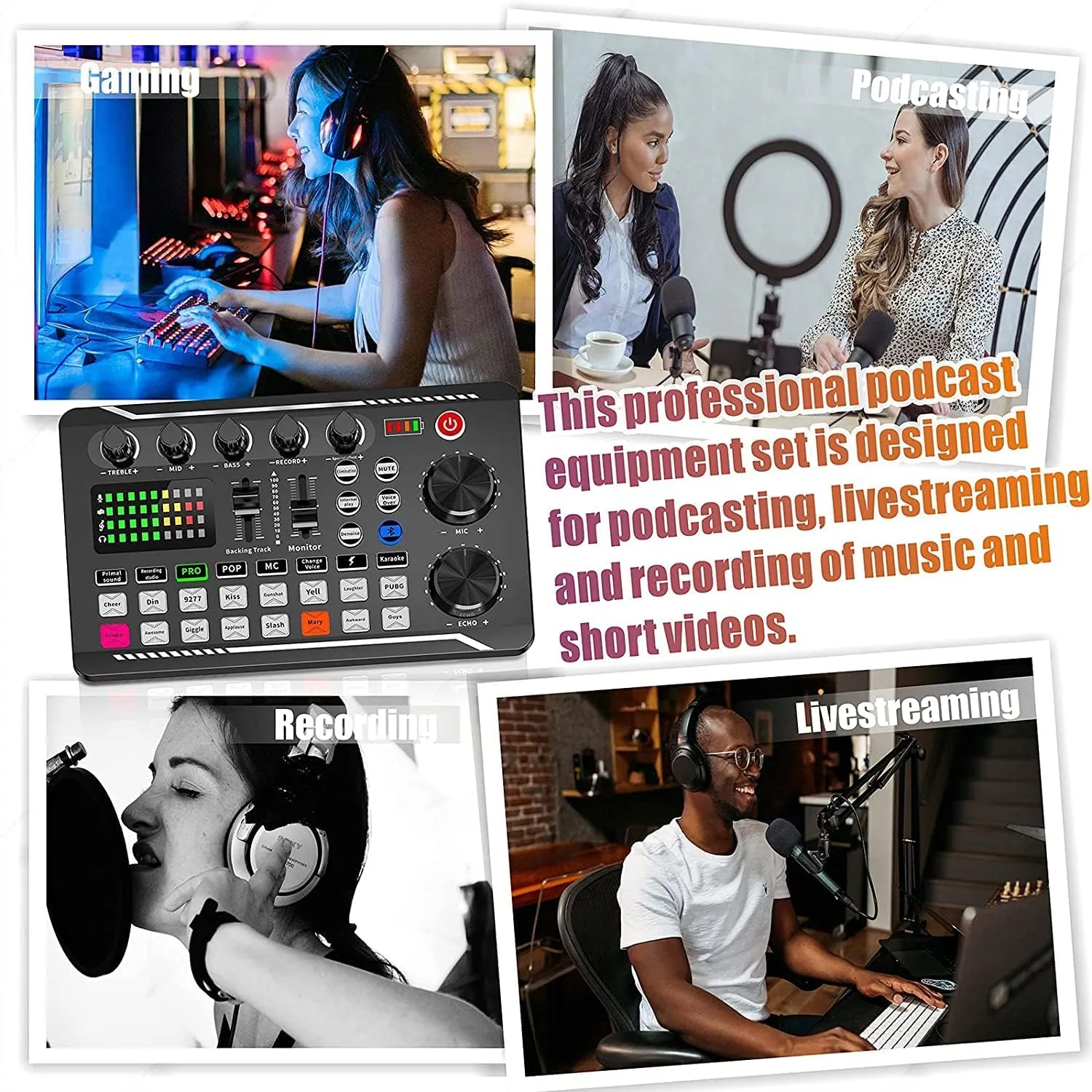 Podcast Equipment Bundle - Live Sound Card and Audio Interface